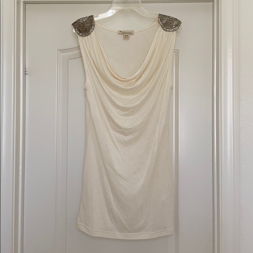 Forever 21 cowl neck sequin shoulder tank